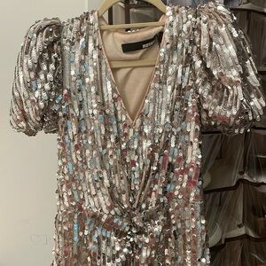 COPY - Brand new Rotate sequined dress-gown in silver sequins